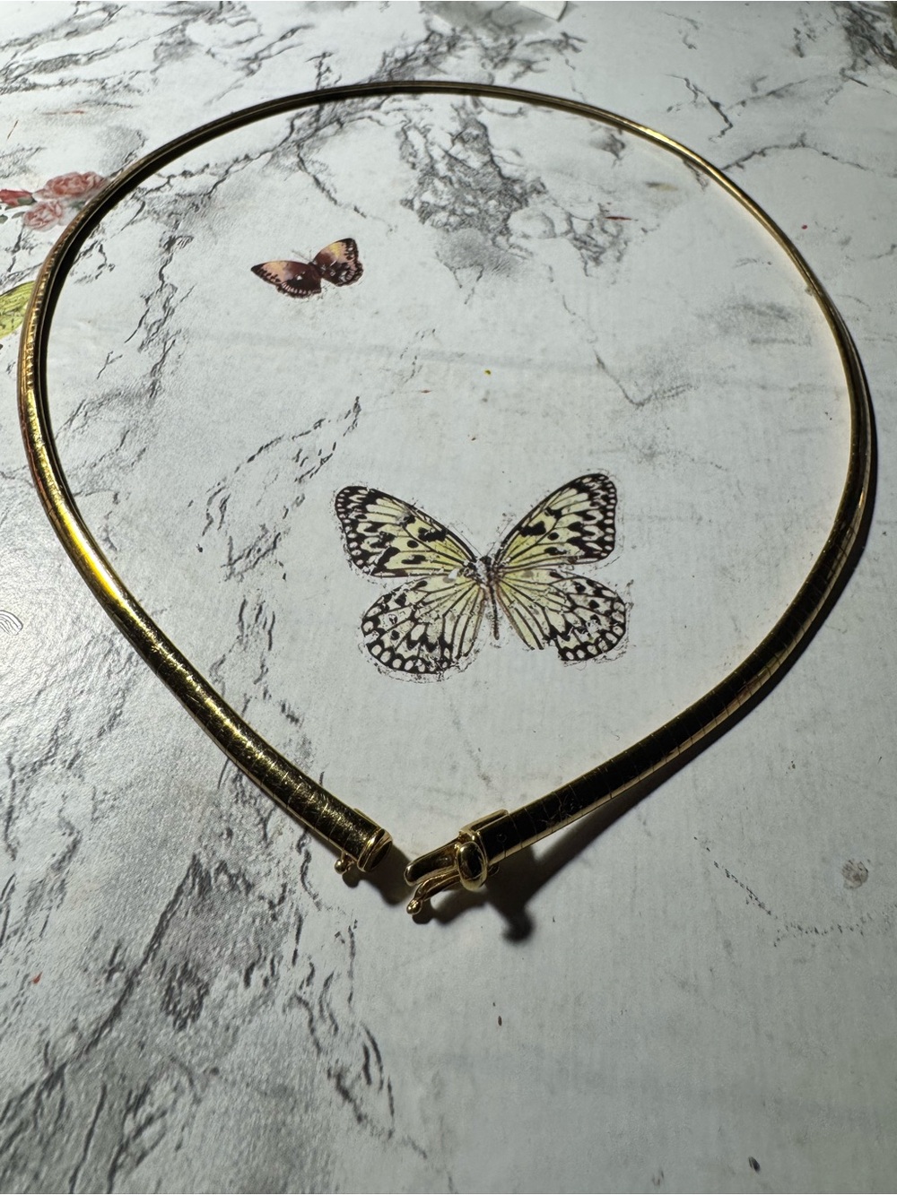 Vintage LANCASTER 14K GP Gold Plated Structured Omega Chain Collar Necklace Chok